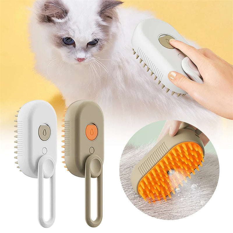 3-in-1 Electric Steam Brush for Dogs & Cats
