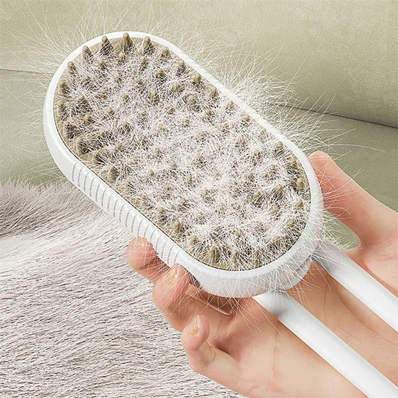 3-in-1 Electric Steam Brush for Dogs & Cats